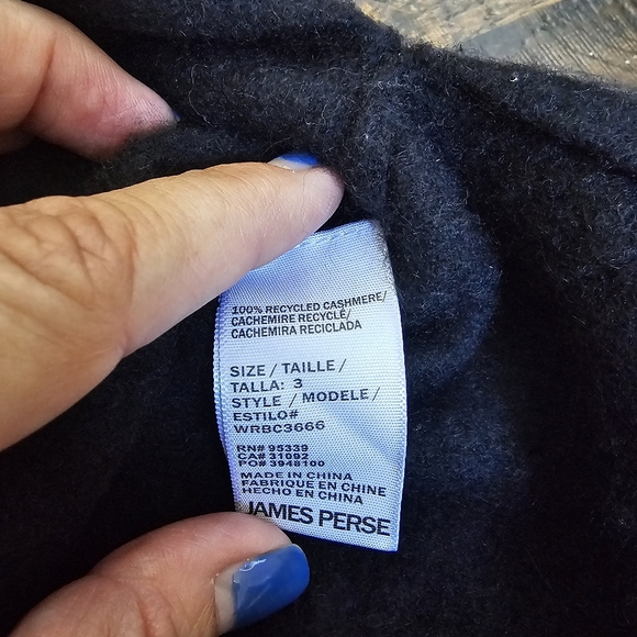 JAMES PERSE CASHMERE V-NECK BLACK SWEATER SIZE 3 WOMENS - Picture 4 of 8